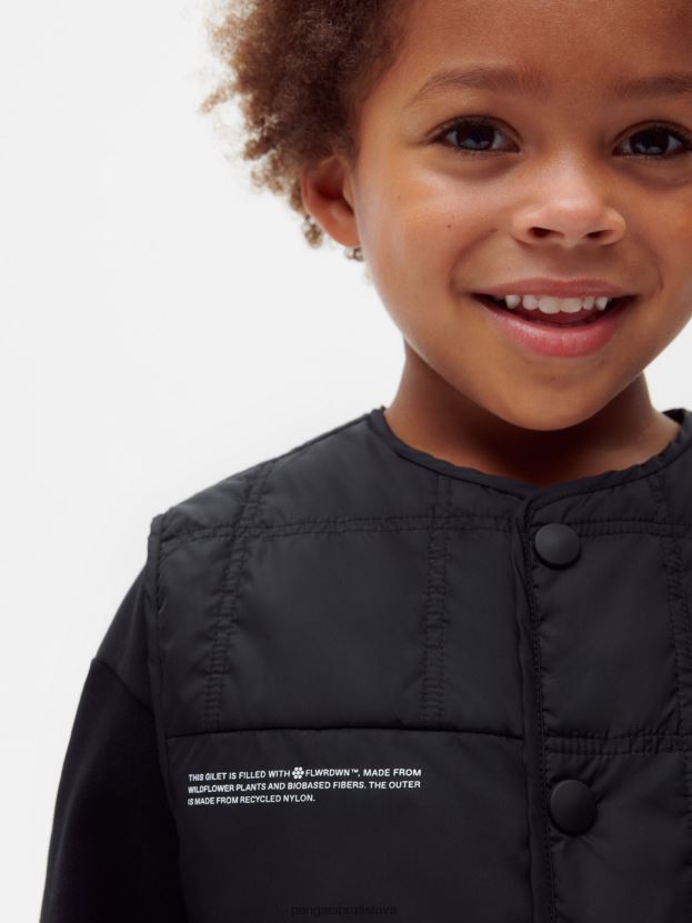 flwrdwn prešívaná vesta deti NXTFX6653 čierna Pangaia oblečenie