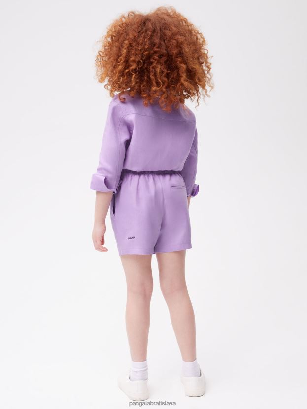 ľanové šortky z aloe deti NXTFX6614 orchidea fialová Pangaia oblečenie