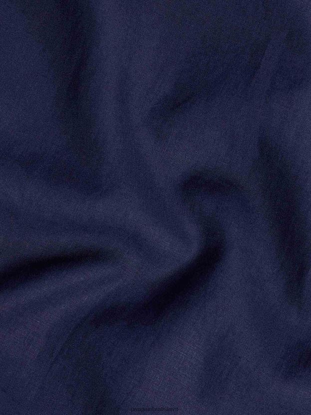 aloe ľanová košeľa s dlhým rukávom deti NXTFX6588 námornícka modrá Pangaia oblečenie