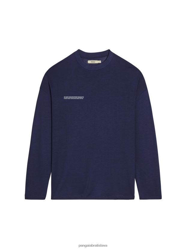 C-fiber čisté tričko s dlhým rukávom muži NXTFX6522 námornícka modrá Pangaia oblečenie