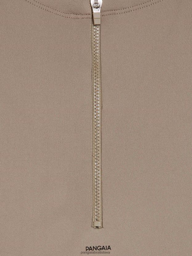 motion x zips top s dlhým rukávom muži NXTFX6516 taupe Pangaia oblečenie
