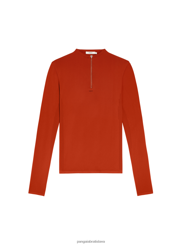 motion x zips top s dlhým rukávom muži NXTFX6521 jaspis červený Pangaia oblečenie