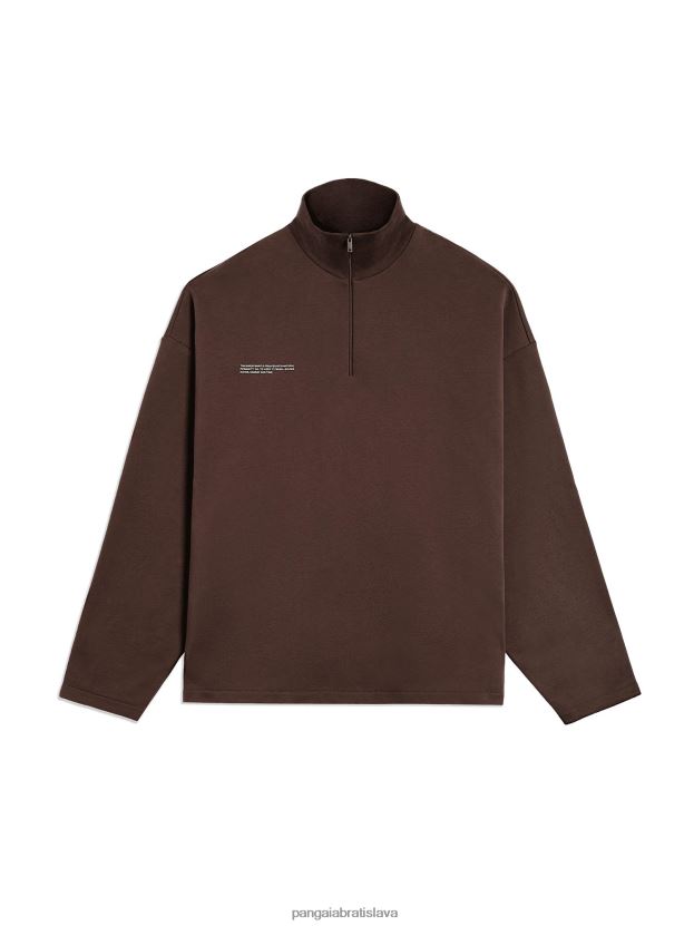 pprmint mikina na polovičný zips muži NXTFX6511 gaštanovo hnedá Pangaia oblečenie