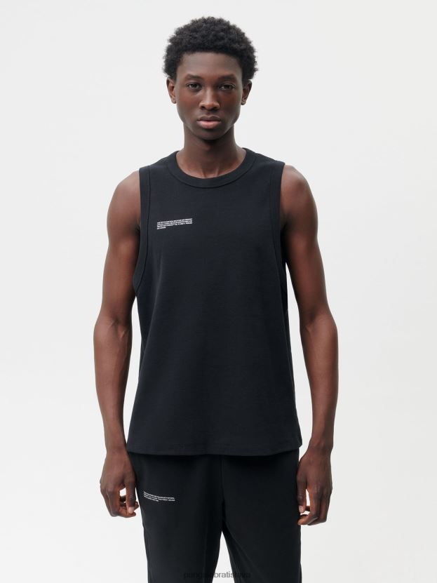 tielko z recyklovanej bavlny muži NXTFX6512 čierna Pangaia oblečenie