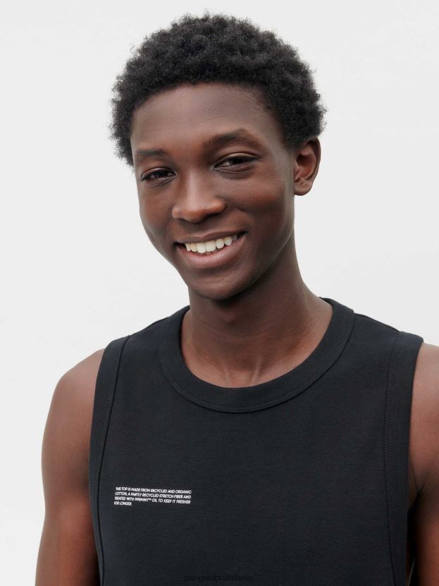 tielko z recyklovanej bavlny muži NXTFX6512 čierna Pangaia oblečenie