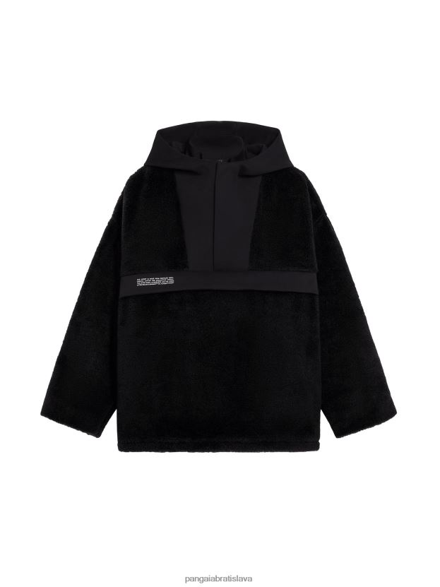 bunda s polovičným zipsom z recyklovanej vlny ženy NXTFX6448 čierna Pangaia oblečenie