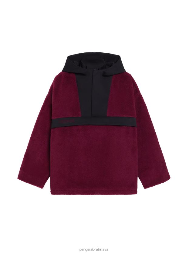 bunda s polovičným zipsom z recyklovanej vlny ženy NXTFX6449 slivkovo fialová Pangaia oblečenie