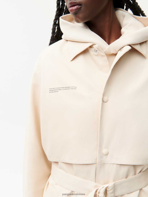trenčkot z organickej bavlny ženy NXTFX6464 piesku Pangaia oblečenie