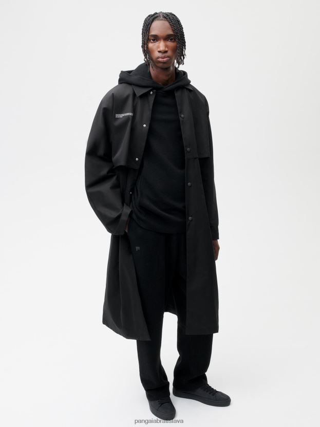 trenčkot z organickej bavlny ženy NXTFX6468 čierna Pangaia oblečenie