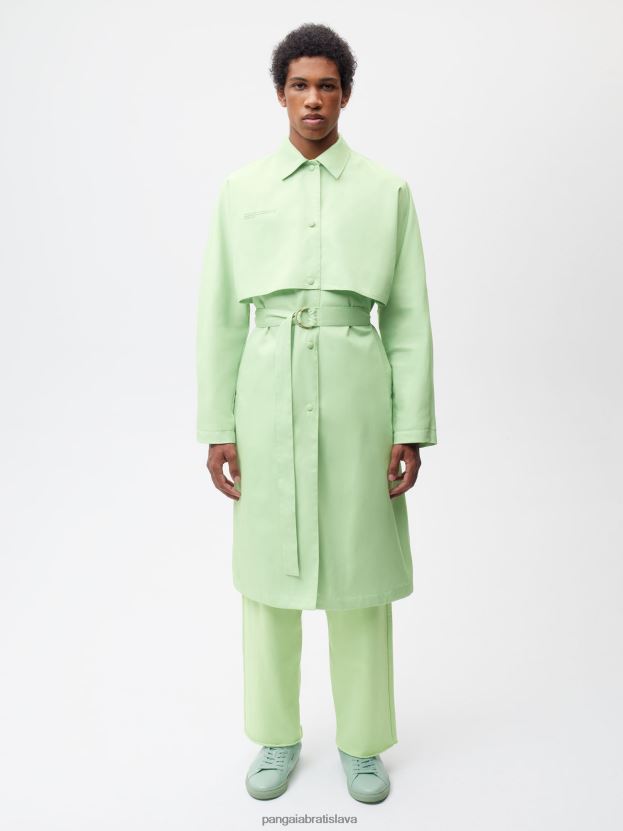 trenčkot z organickej bavlny ženy NXTFX6488 pistácie Pangaia oblečenie