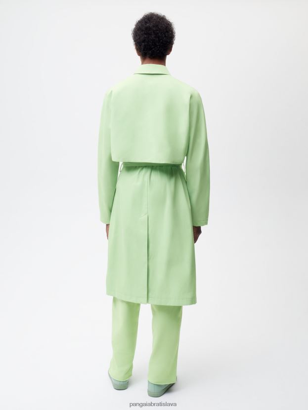 trenčkot z organickej bavlny ženy NXTFX6488 pistácie Pangaia oblečenie