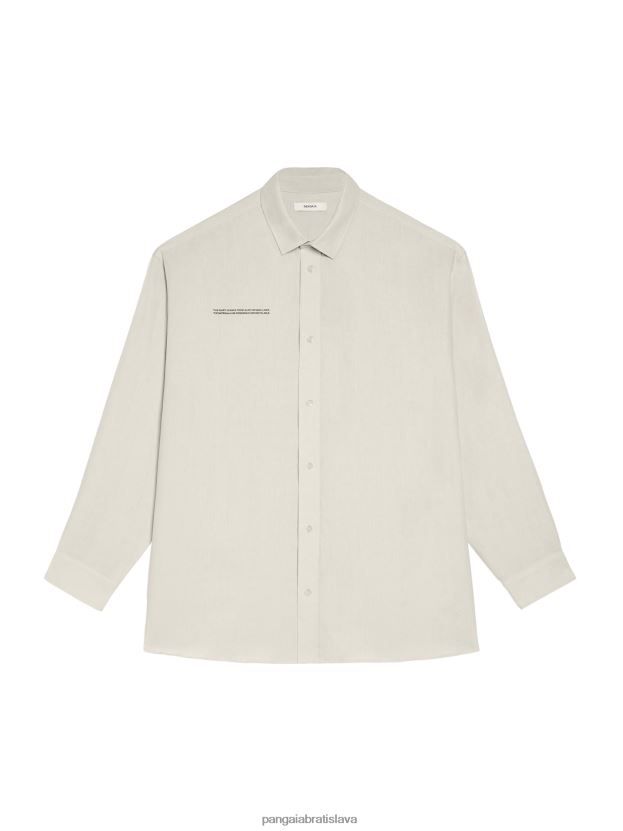 aloe ľanová košeľa s dlhým rukávom ženy NXTFX6392 vápenec Pangaia oblečenie