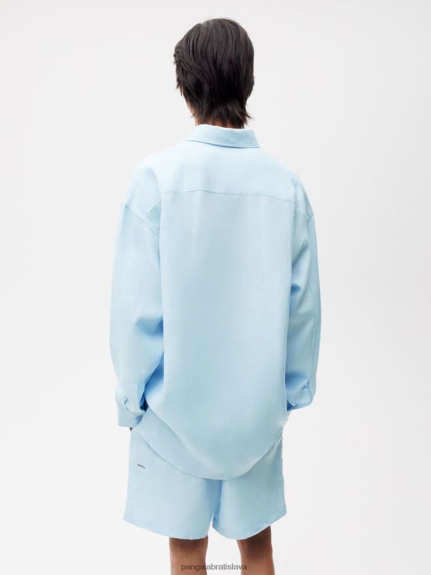 aloe ľanová košeľa s dlhým rukávom ženy NXTFX6395 svetlo modrá Pangaia oblečenie