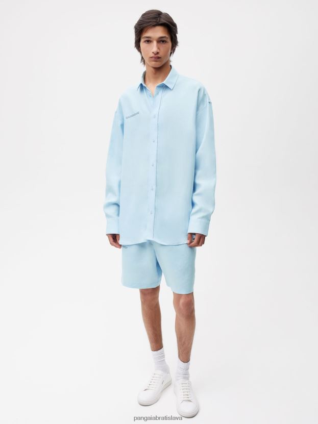 aloe ľanová košeľa s dlhým rukávom ženy NXTFX6395 svetlo modrá Pangaia oblečenie