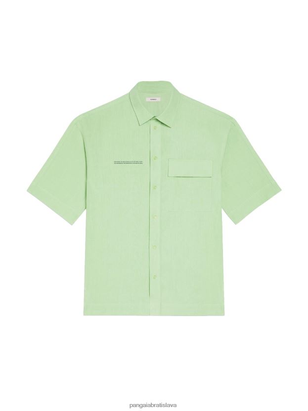 aloe ľanová košeľa s krátkym rukávom ženy NXTFX6399 pistácie Pangaia oblečenie