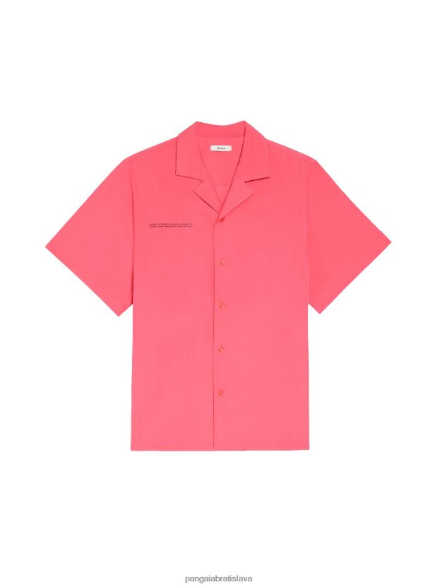popelínová košeľa s krátkym rukávom z organickej bavlny ženy NXTFX6402 lotosová ružová Pangaia oblečenie