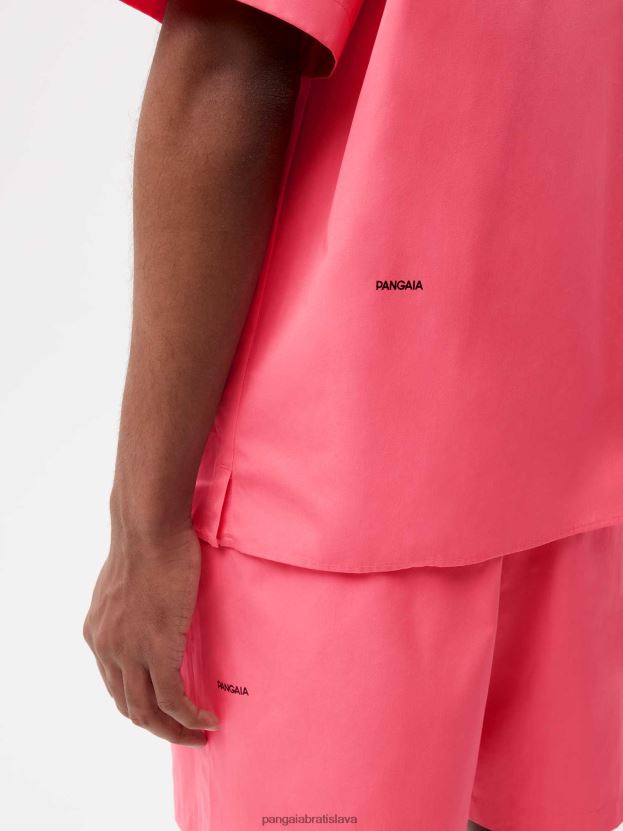 popelínová košeľa s krátkym rukávom z organickej bavlny ženy NXTFX6402 lotosová ružová Pangaia oblečenie