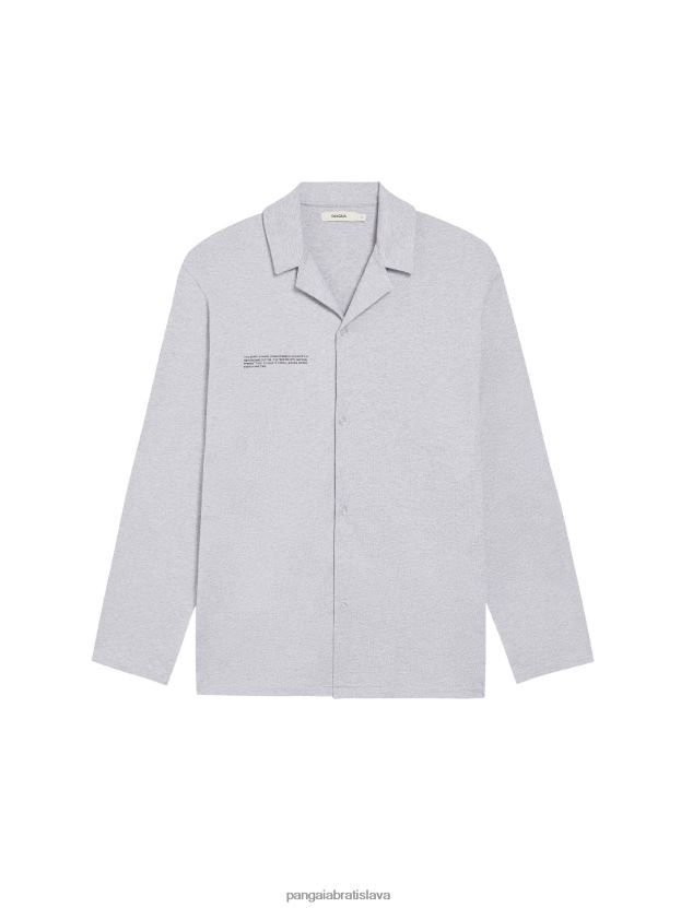 pyžamová košeľa z organickej bavlny s c-vláknom ženy NXTFX6426 sivá opuka Pangaia oblečenie