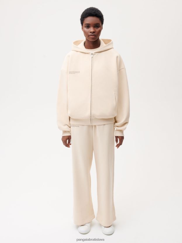 široká mikina s kapucňou na zips ženy NXTFX648 piesku Pangaia oblečenie