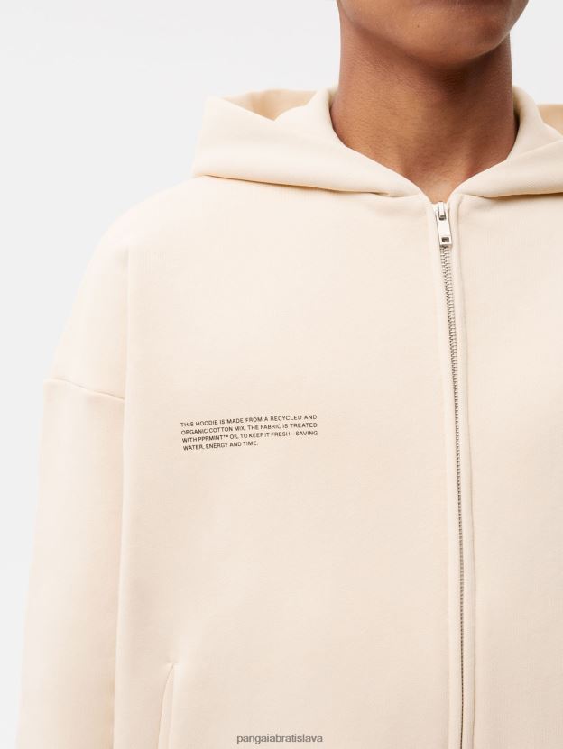 široká mikina s kapucňou na zips ženy NXTFX648 piesku Pangaia oblečenie