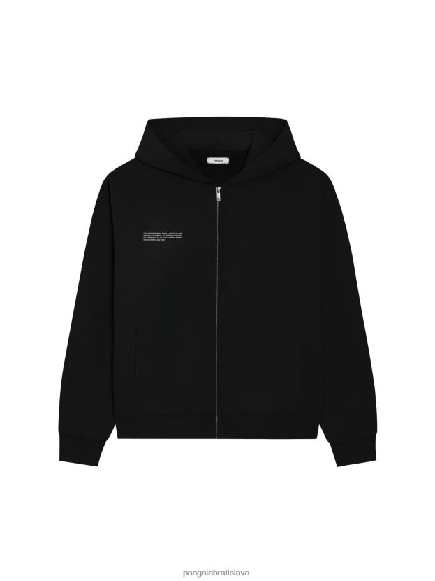 široká mikina s kapucňou na zips ženy NXTFX659 čierna Pangaia oblečenie