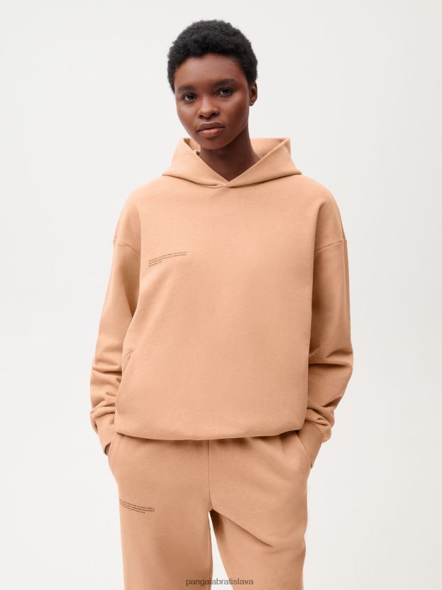 mikina s kapucňou na farbenie potravín ženy NXTFX629 rooibos červený Pangaia oblečenie