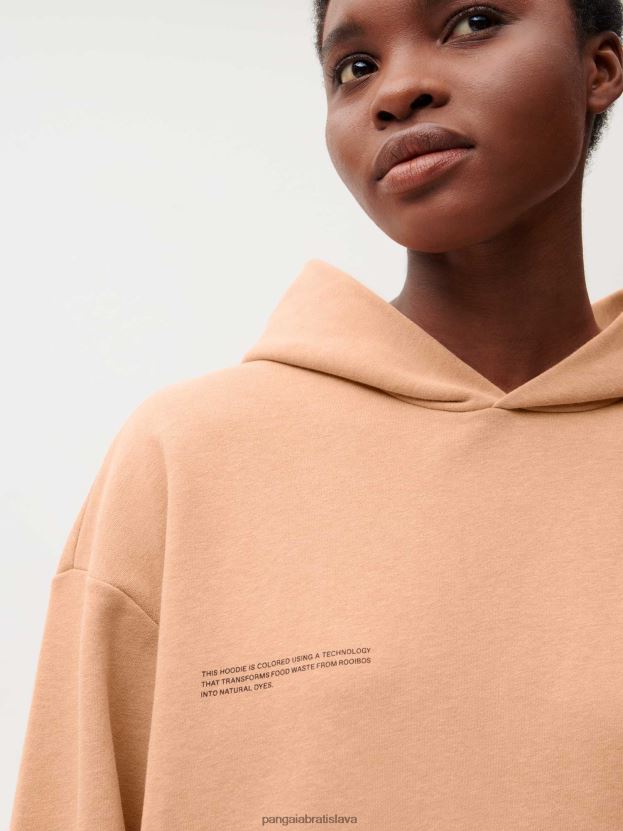 mikina s kapucňou na farbenie potravín ženy NXTFX629 rooibos červený Pangaia oblečenie