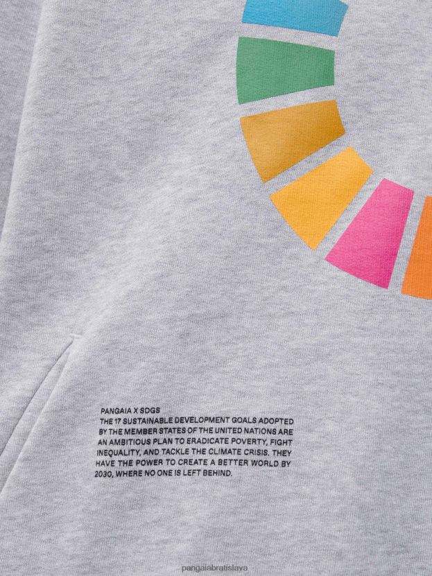 mikina s kapucňou x sdgs signature ženy NXTFX632 sivá opuka Pangaia oblečenie