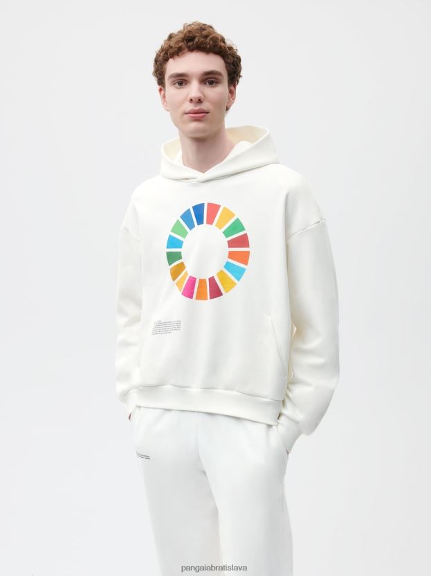 mikina s kapucňou x sdgs signature ženy NXTFX646 sivobiely Pangaia oblečenie