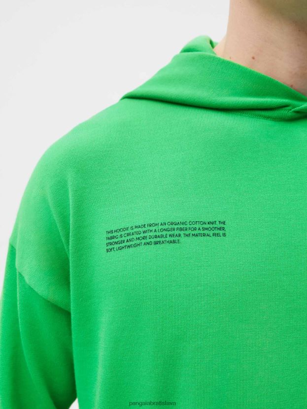mikina s kapucňou z biobavlny ženy NXTFX656 nefritovo zelená Pangaia oblečenie