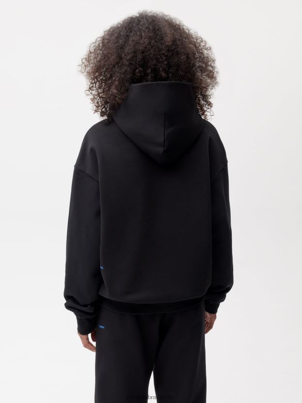 v konverznej bavlnenej mikine s kapucňou ženy NXTFX652 čierna Pangaia oblečenie