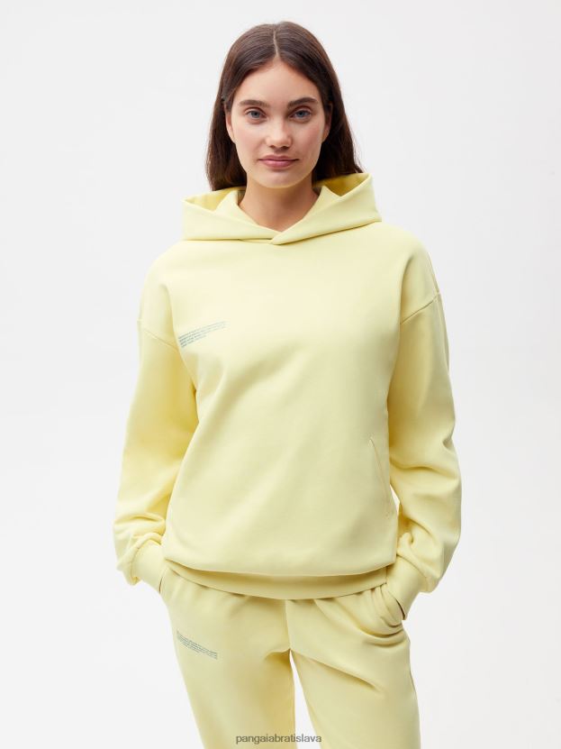 v konverznej bavlnenej mikine s kapucňou ženy NXTFX665 slnečný lúč žltý Pangaia oblečenie