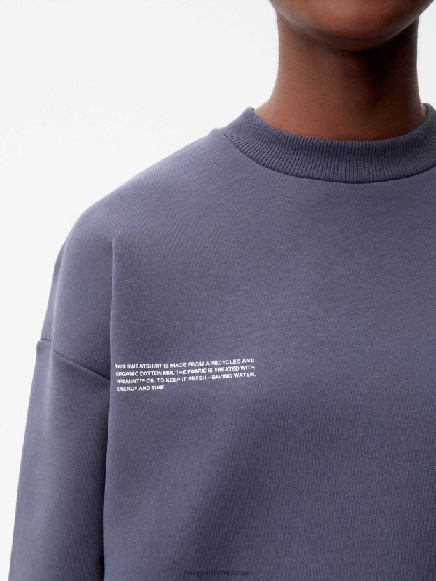 podpisová mikina ženy NXTFX6105 bridlicovo modrá Pangaia oblečenie