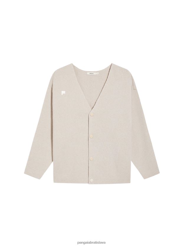 recyklovaný kašmírový kardigan ženy NXTFX6103 ovsené vločky Pangaia oblečenie