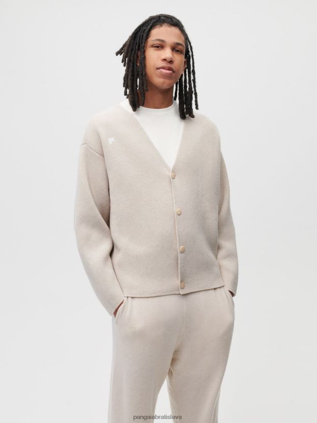recyklovaný kašmírový kardigan ženy NXTFX6103 ovsené vločky Pangaia oblečenie