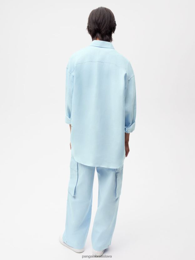 Cargo nohavice zo zmesi organickej bavlny ženy NXTFX6317 svetlo modrá Pangaia oblečenie