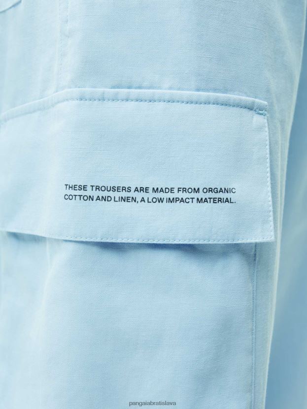 Cargo nohavice zo zmesi organickej bavlny ženy NXTFX6317 svetlo modrá Pangaia oblečenie