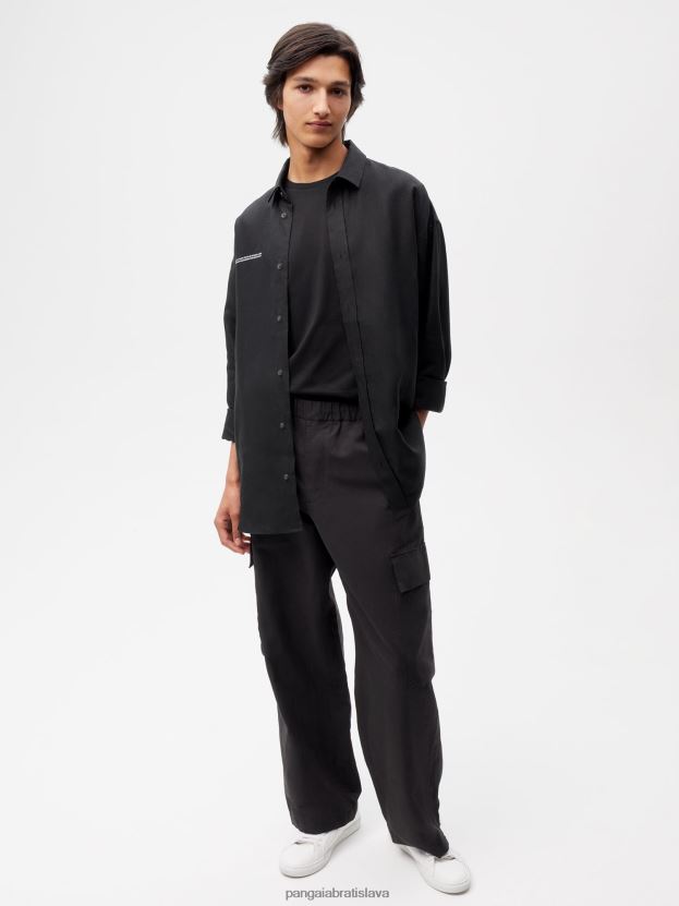 Cargo nohavice zo zmesi organickej bavlny ženy NXTFX6374 čierna Pangaia oblečenie