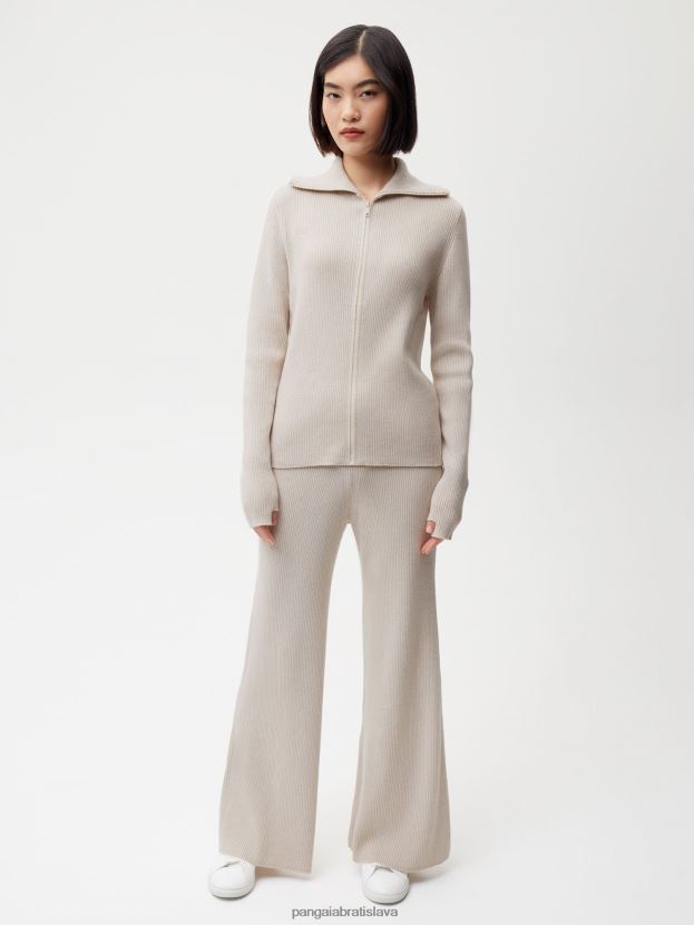 Recyklované rebrové tepláky z kašmíru ženy NXTFX6329 ovsené vločky Pangaia oblečenie