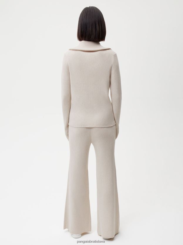 Recyklované rebrové tepláky z kašmíru ženy NXTFX6329 ovsené vločky Pangaia oblečenie