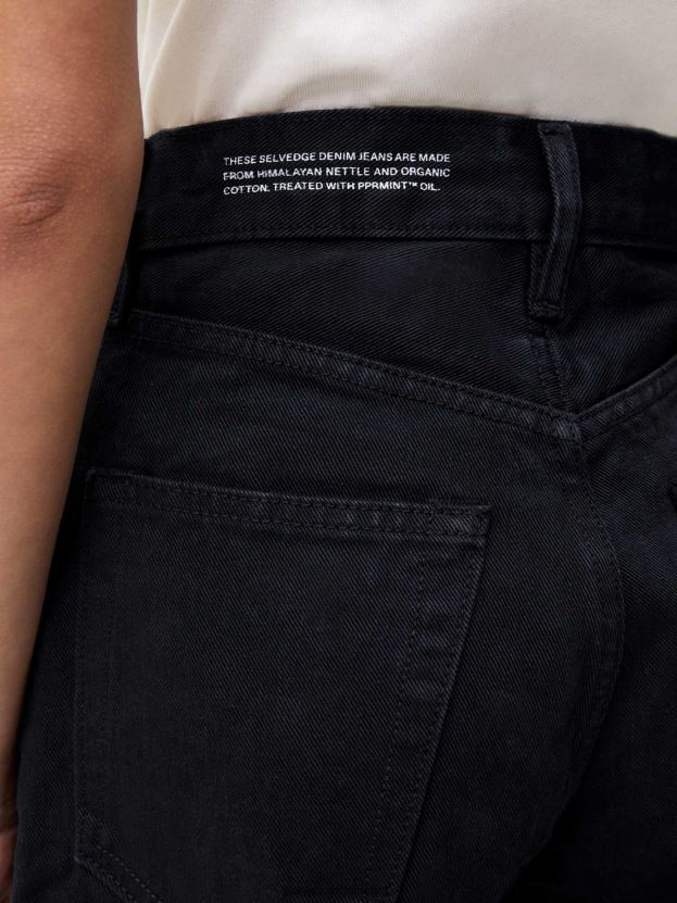 žihľavová džínsovina high - rise džínsy ženy NXTFX6377 čierna Pangaia oblečenie