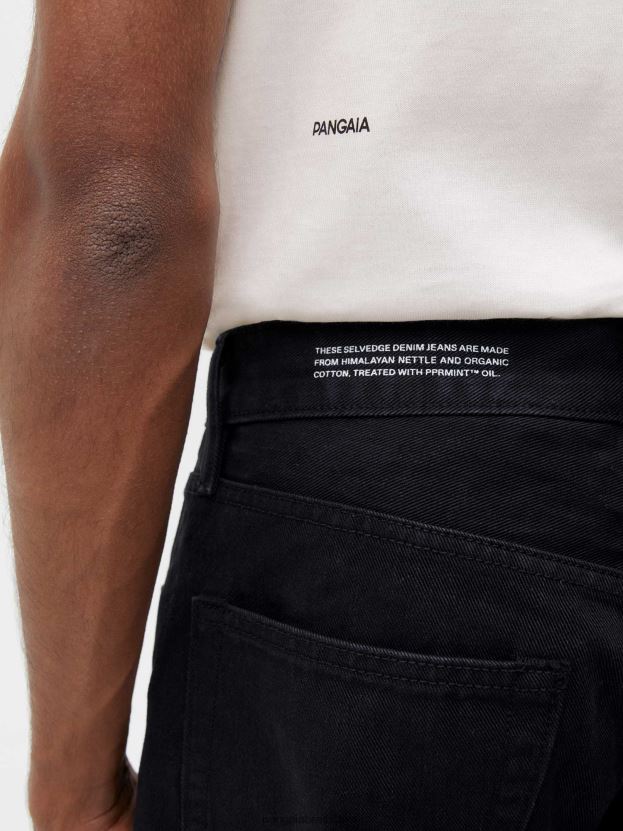 žihľavová džínsovina s rovnými nohavicami ženy NXTFX6384 čierna Pangaia oblečenie