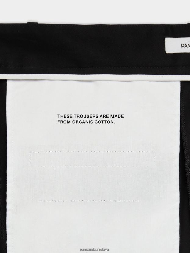 nohavice ušité na mieru z organickej bavlny ženy NXTFX6376 čierna Pangaia oblečenie