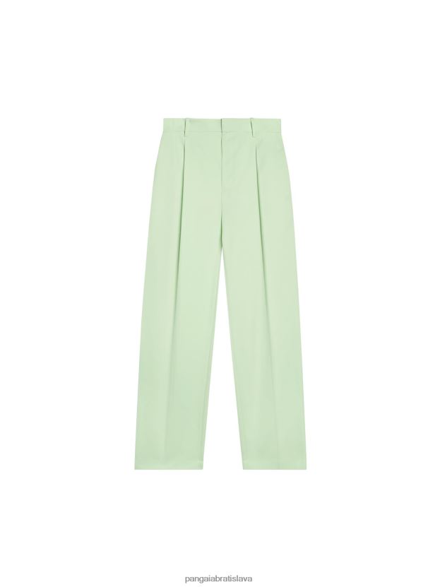 nohavice ušité na mieru z organickej bavlny ženy NXTFX6380 pistácie Pangaia oblečenie