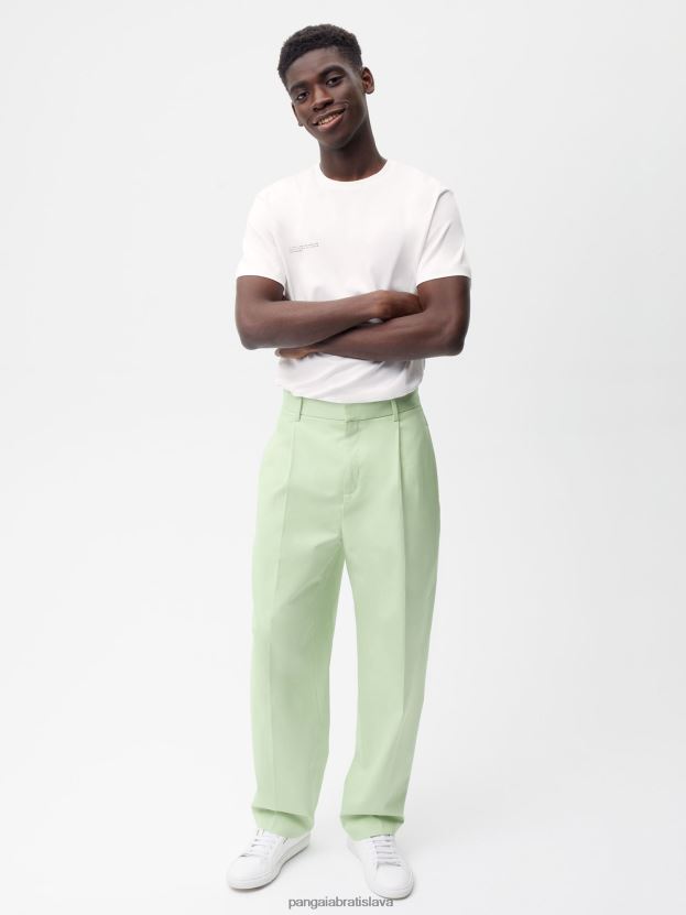 nohavice ušité na mieru z organickej bavlny ženy NXTFX6380 pistácie Pangaia oblečenie