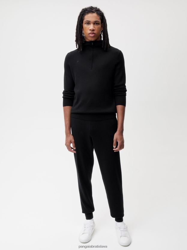 tepláky z merino vlny ženy NXTFX6360 čierna Pangaia oblečenie