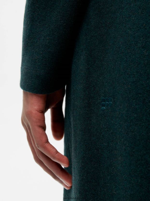 voľné nohavice z recyklovaného vlneného džerseja ženy NXTFX6355 olistenie zelené Pangaia oblečenie