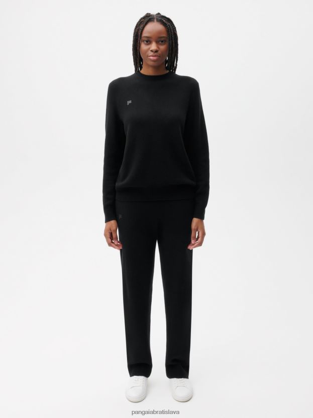 voľné tepláky z recyklovaného kašmíru ženy NXTFX6349 čierna Pangaia oblečenie
