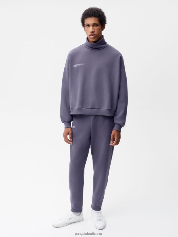 zužujúce sa nohavice z recyklovanej bavlny ženy NXTFX6318 bridlicovo modrá Pangaia oblečenie