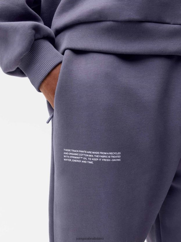 zužujúce sa nohavice z recyklovanej bavlny ženy NXTFX6318 bridlicovo modrá Pangaia oblečenie